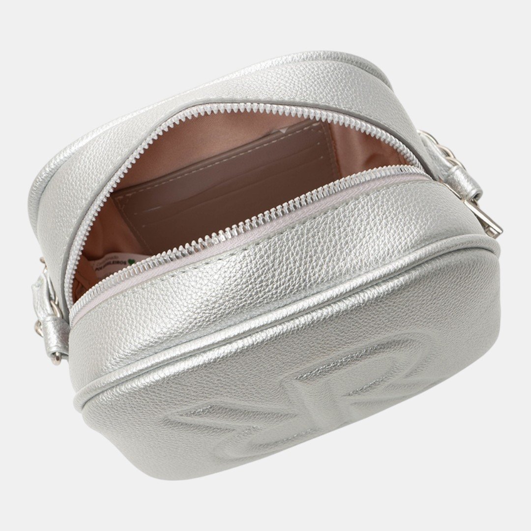 Bolsa Rafitthy Feminina Metalizada Prata Prata 5