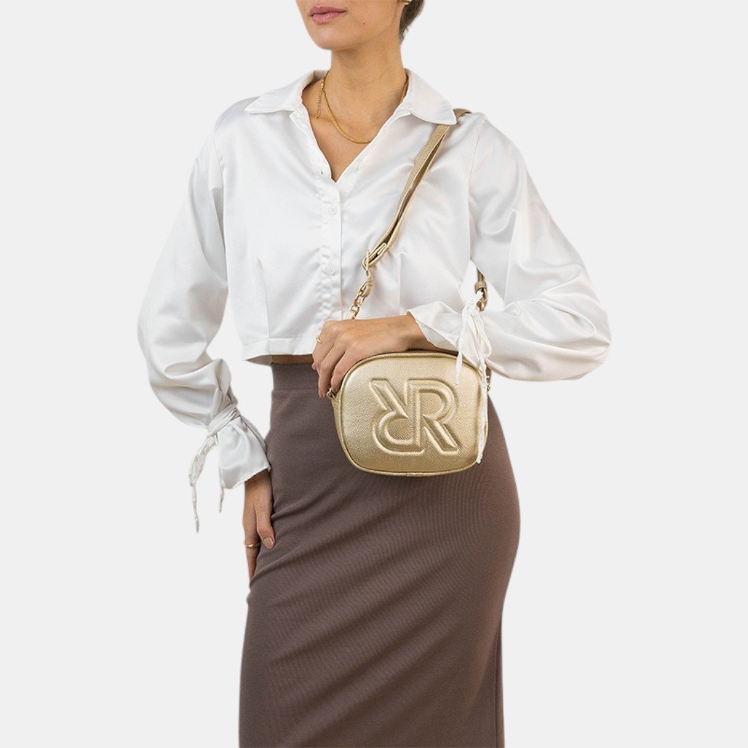 Bolsa Rafitthy Feminina Metalizada Ouro Light Dourado 2