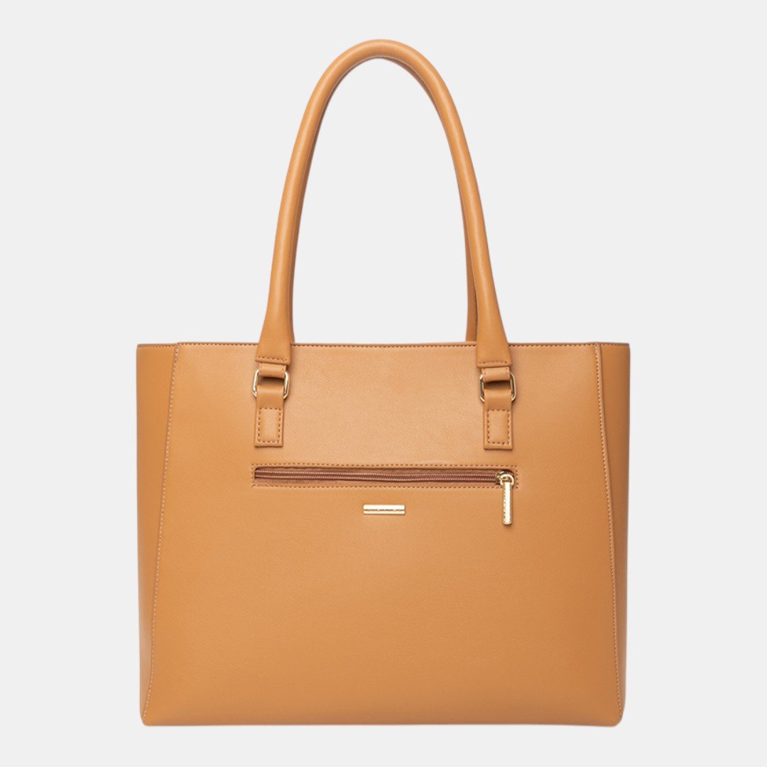 Bolsa Rafitthy Tote Heritage Lock Caramelo Bege 4