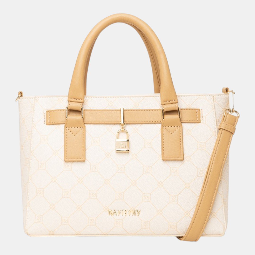Bolsa Rafitthy Tote Signature Lock Off White