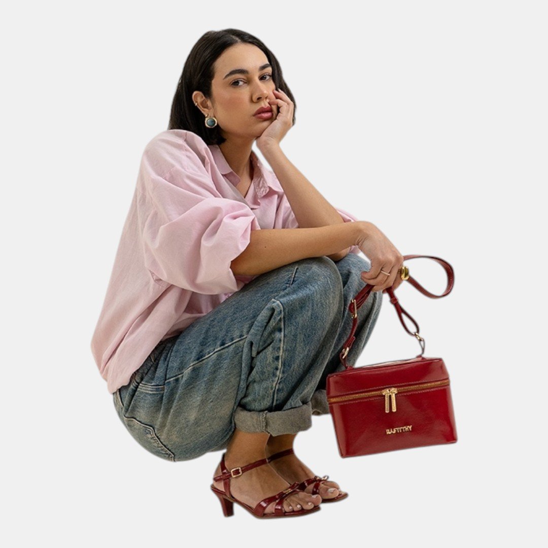 Mini Bolsa Rafitthy Beauty Case Glam Bordô Marrom 2