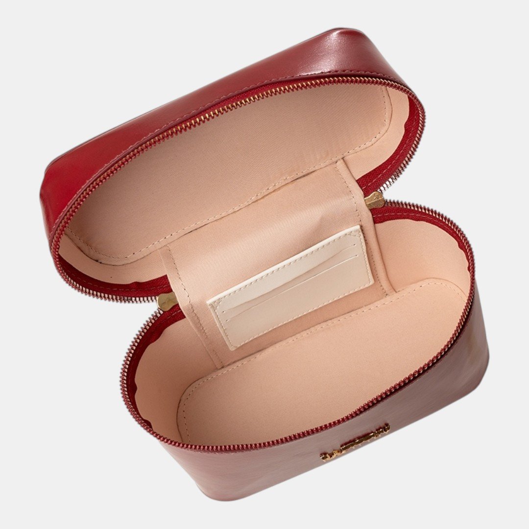 Mini Bolsa Rafitthy Beauty Case Glam Bordô Marrom 5