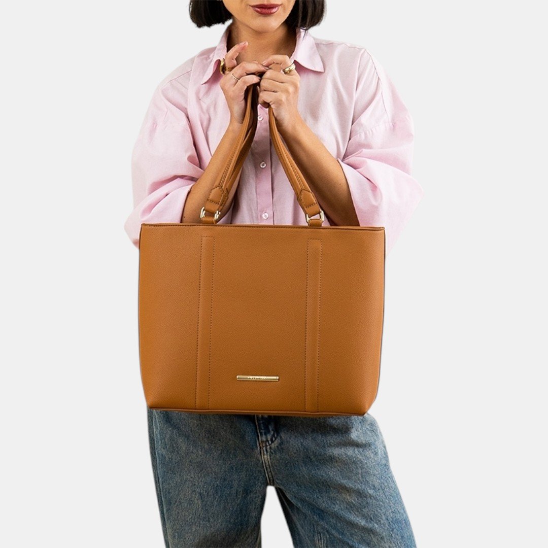 Bolsa Rafitthy Tote Signature Icon Caramelo Bege 2