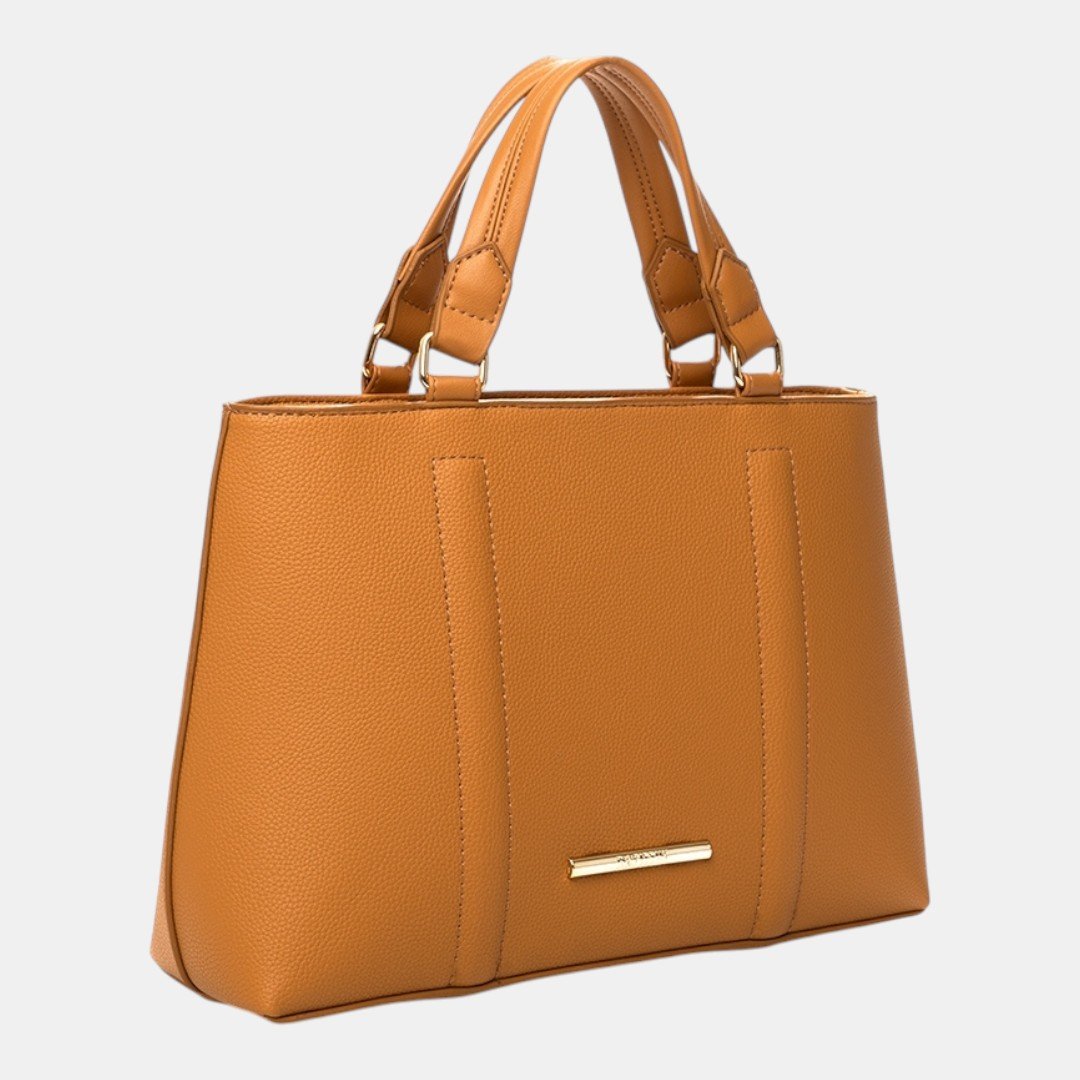 Bolsa Rafitthy Satchel Classic Chic Caramelo Bege 3