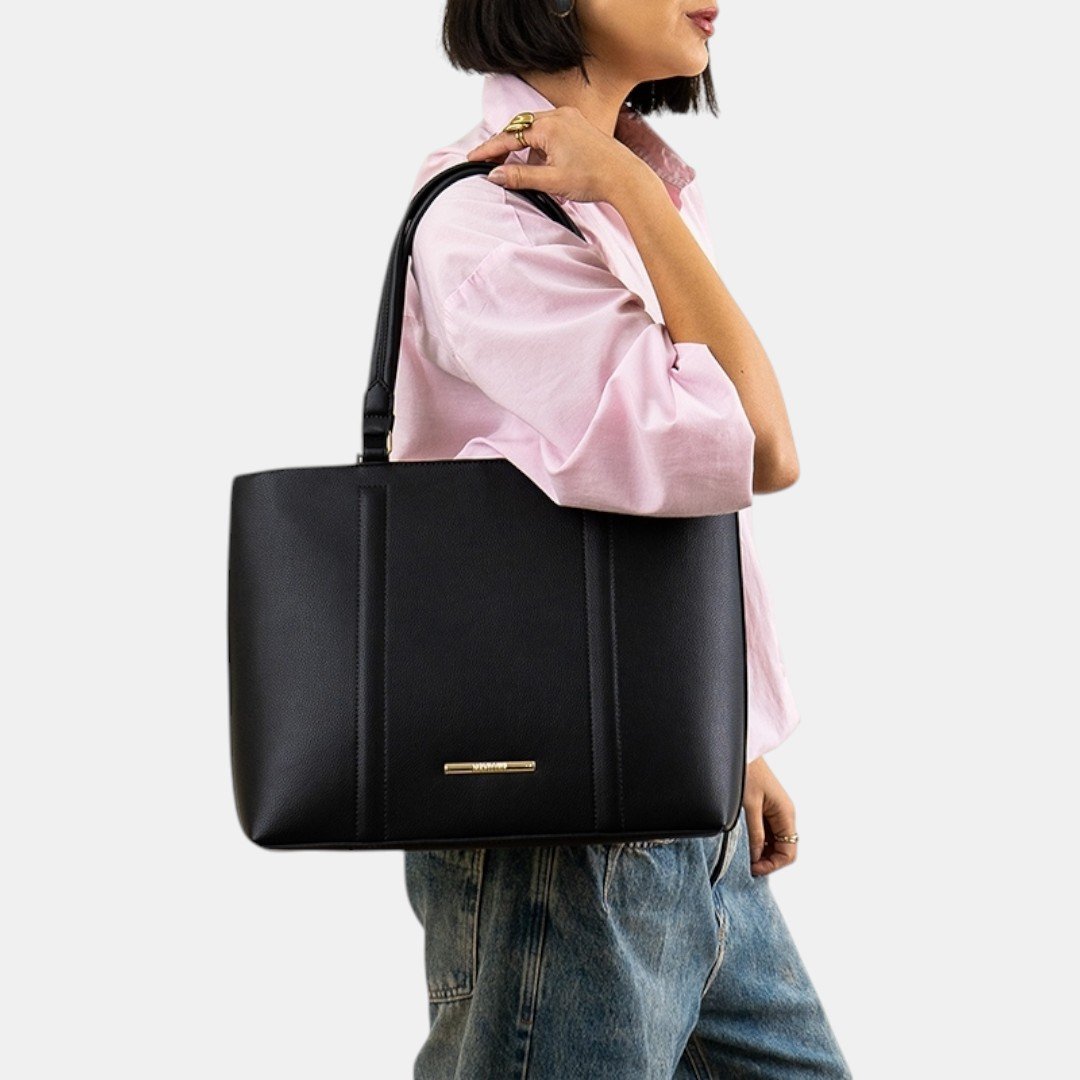Bolsa Rafitthy Tote Signature Icon Preta Preto 2