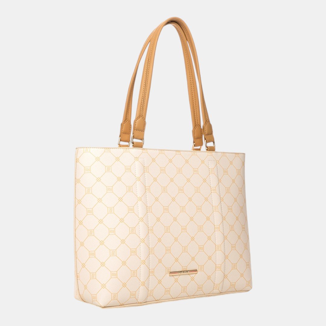 Bolsa Rafitthy Tote Signature Icon Monograma Off White Branco 2