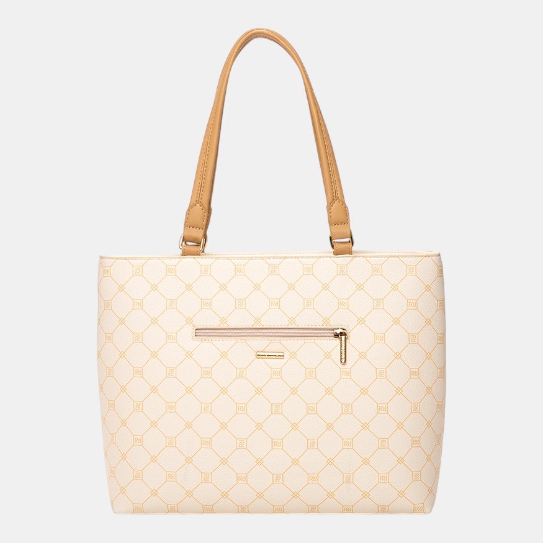 Bolsa Rafitthy Tote Signature Icon Monograma Off White Branco 3