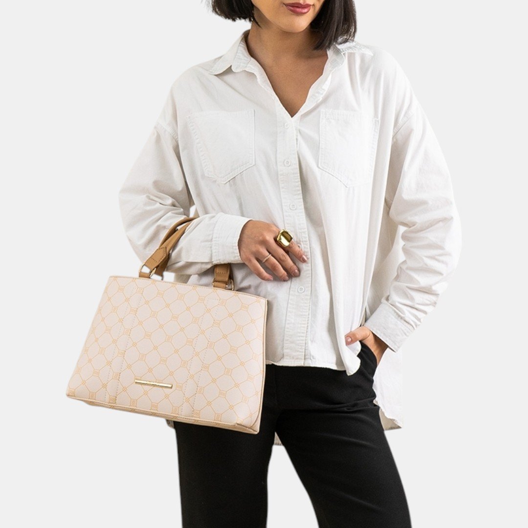 Bolsa Rafitthy Satchel Classic Chic Off White Branco 2