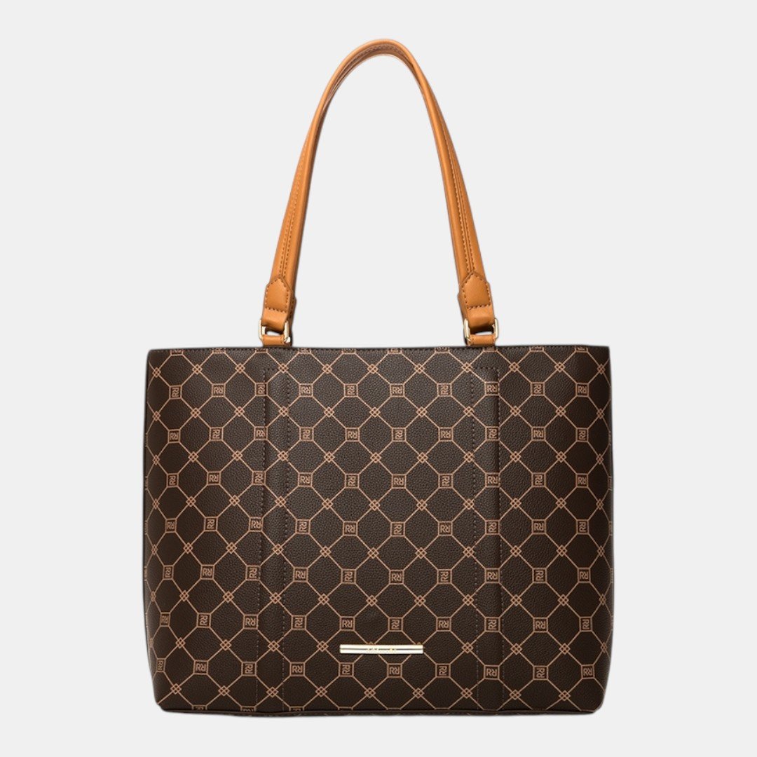 Bolsa Rafitthy Tote Signature Icon Monograma Marrom