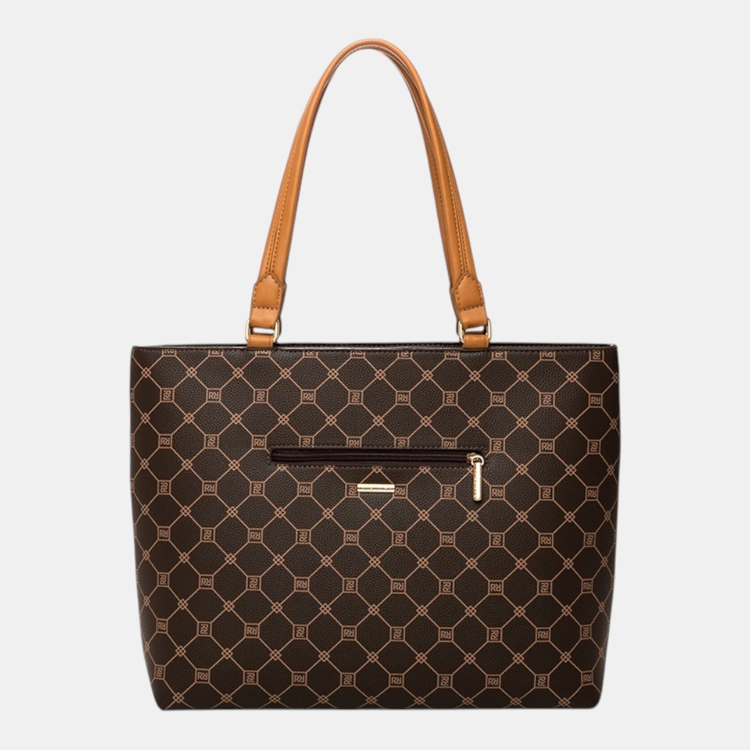 Bolsa Rafitthy Tote Signature Icon Monograma Marrom Marrom 4