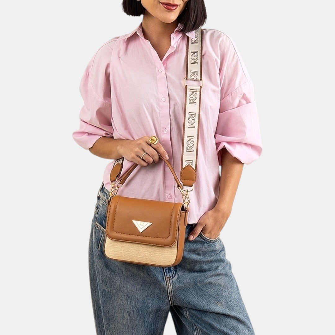 Bolsa Rafitthy Crossbody Street Glam Caramelo Bege 2