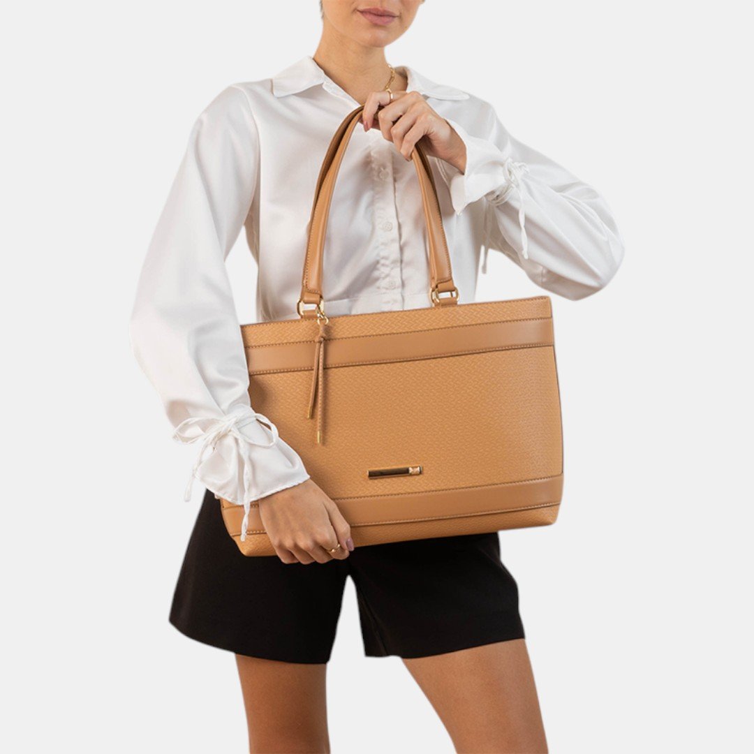Bolsa Rafitthy Tote Office Chic Bege Bege 2
