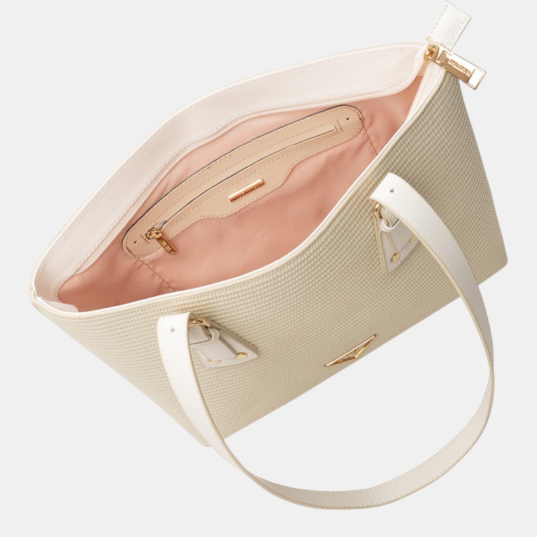 Bolsa Rafitthy Tote Elegance Off White Bege 4