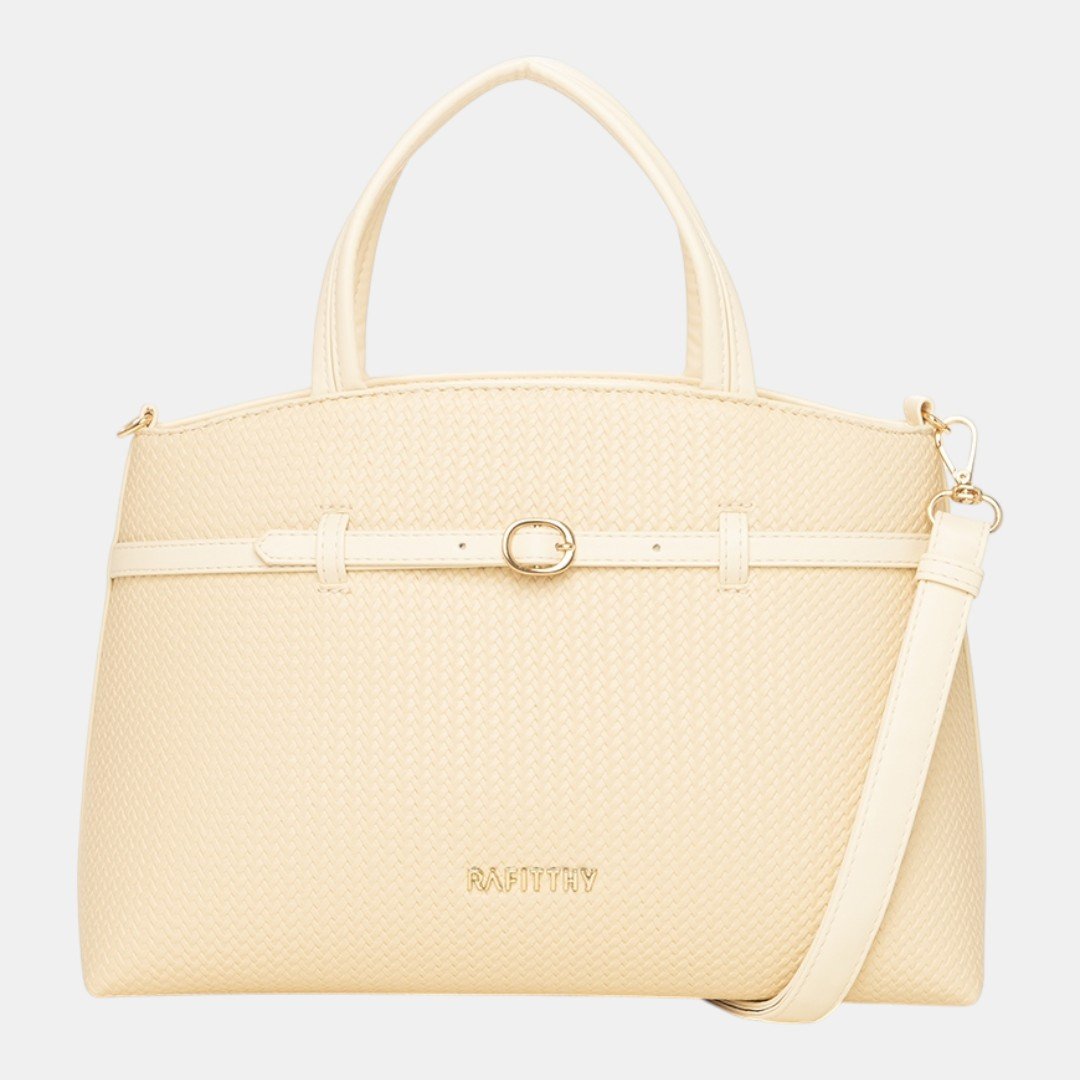 Bolsa Rafitthy Satchel Woven Chic Bege