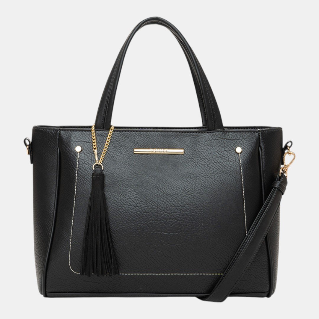 Bolsa Rafitthy Tote Tassel Chic Preta