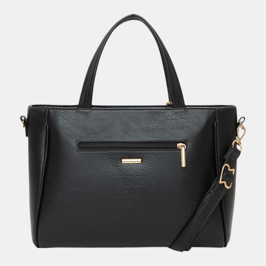 Bolsa Rafitthy Tote Tassel Chic Preta Preto 3