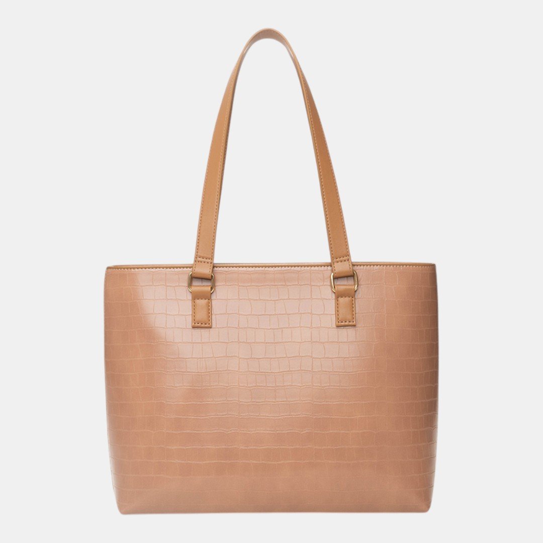 Bolsa Rafitthy Tote Elegance Croco Camel Bege 3