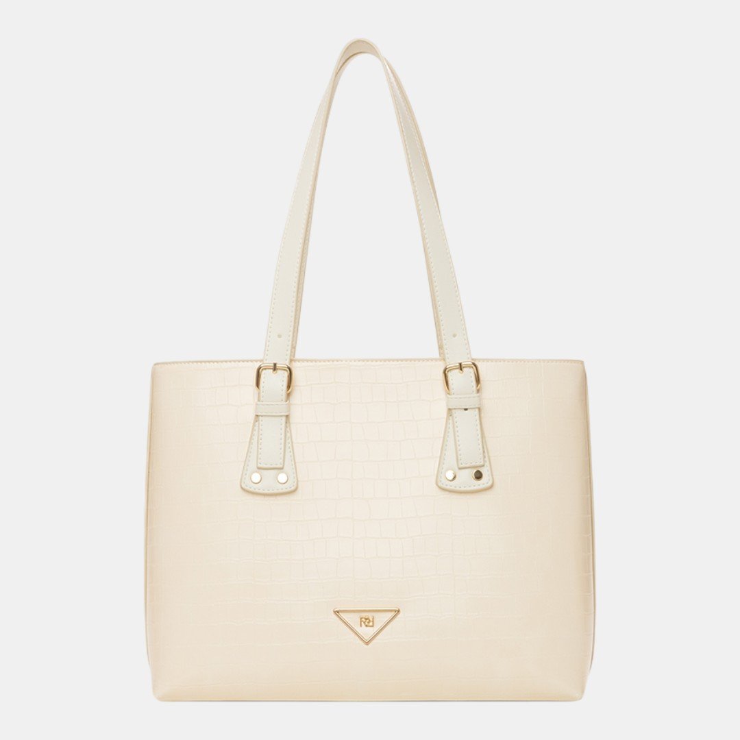 Bolsa Rafitthy Tote Elegance Croco Off White