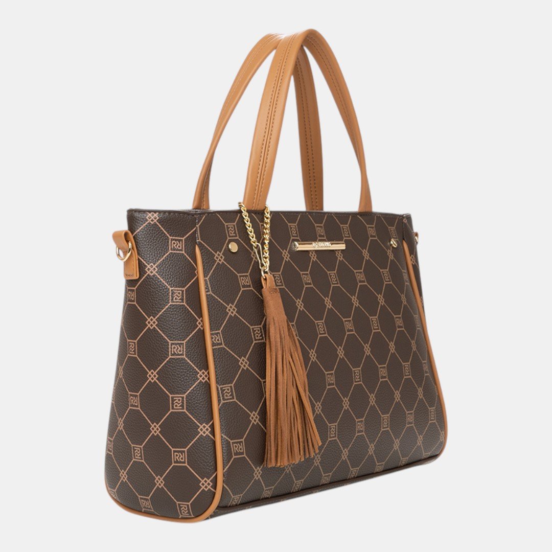 Bolsa Rafitthy Tote Signature Tassel Marrom Marrom 2