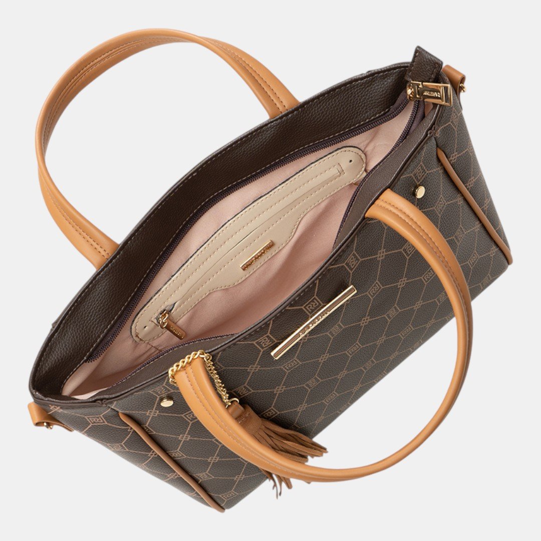 Bolsa Rafitthy Tote Signature Tassel Marrom Marrom 4