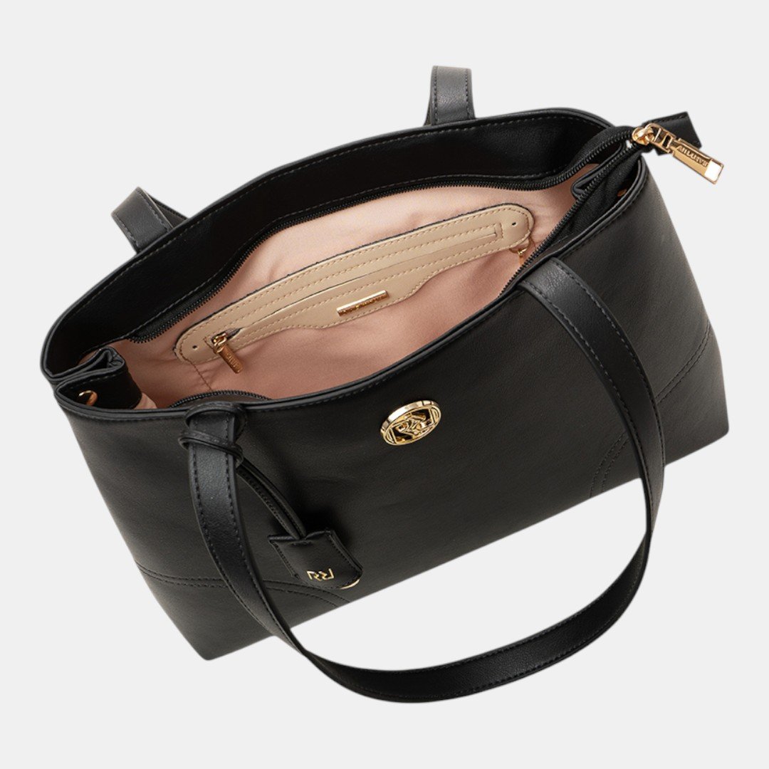 Bolsa Rafitthy Tote Signature Charm Preta Preto 4