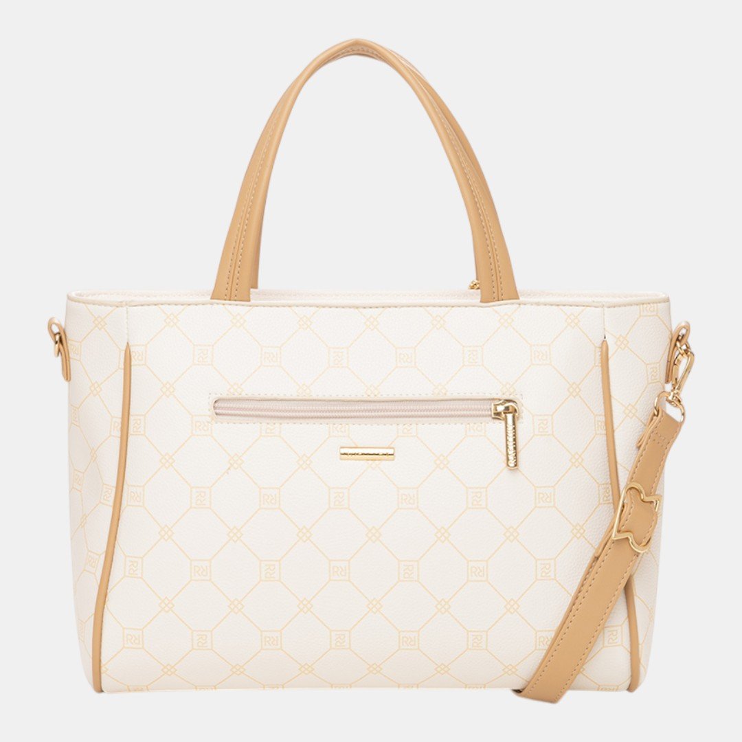 Bolsa Rafitthy Tote Signature Tassel Off White Branco 3