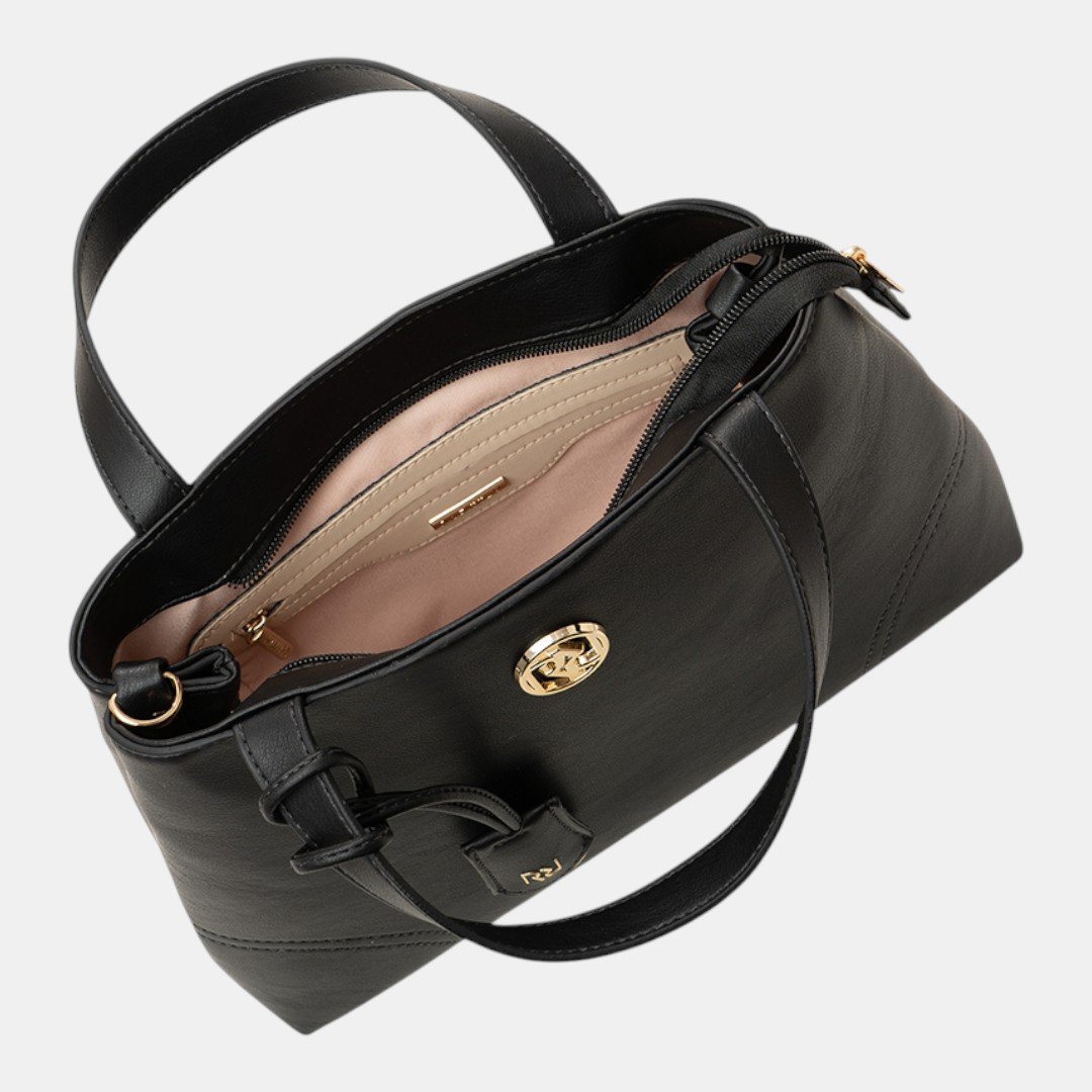 Bolsa Rafitthy Satchel Signature Duo Preta Preto 4