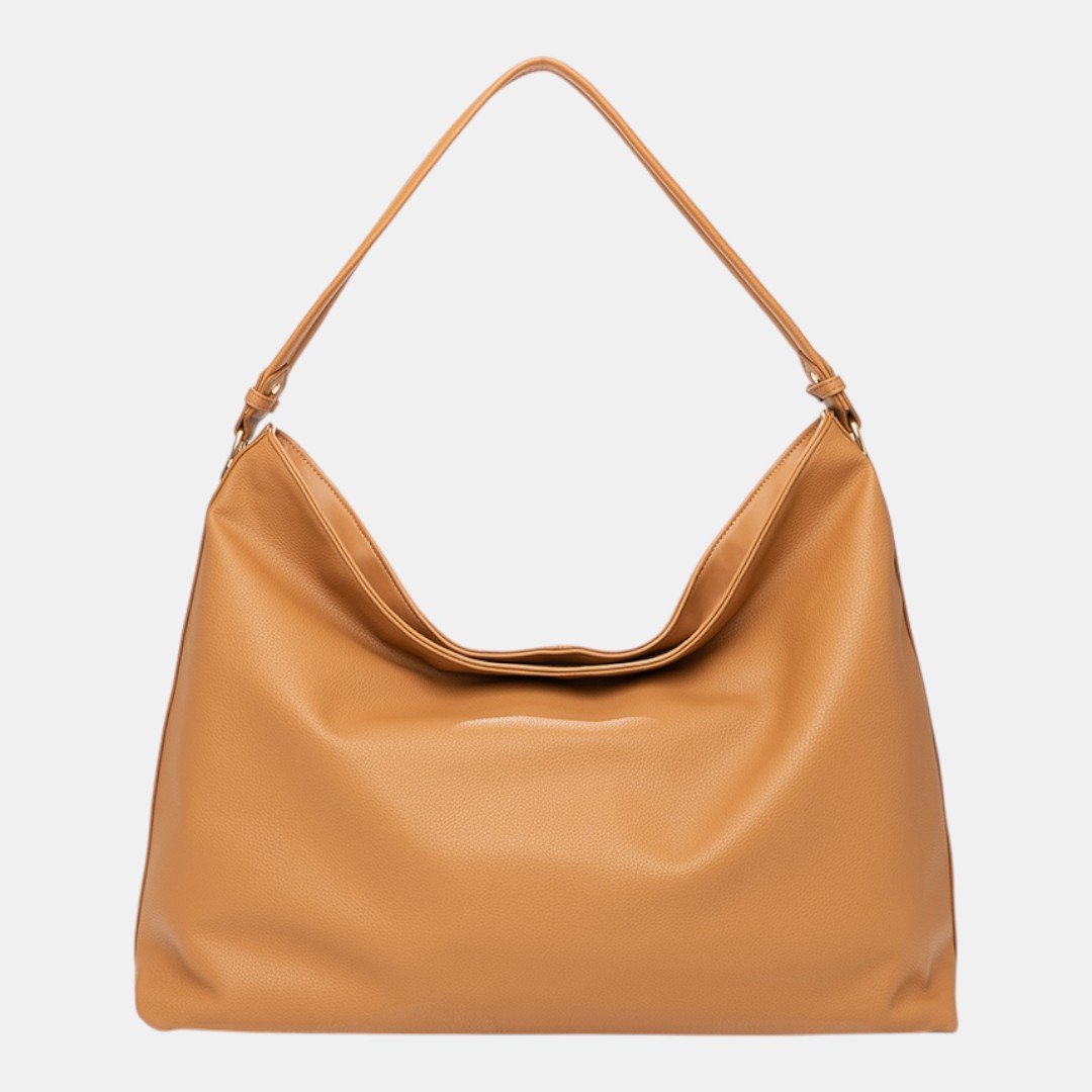 Bolsa Rafitthy Hobo Soft Glam Caramelo Bege 4