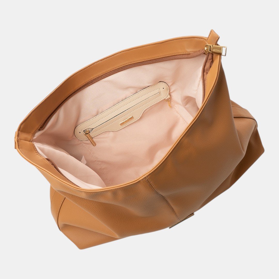 Bolsa Rafitthy Hobo Soft Glam Caramelo Bege 5