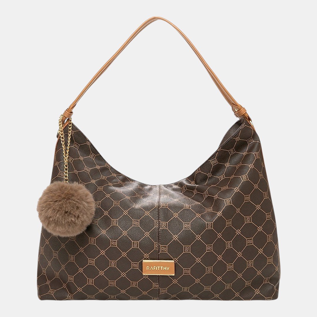 Bolsa Rafitthy Hobo Soft Glam Monograma Marrom