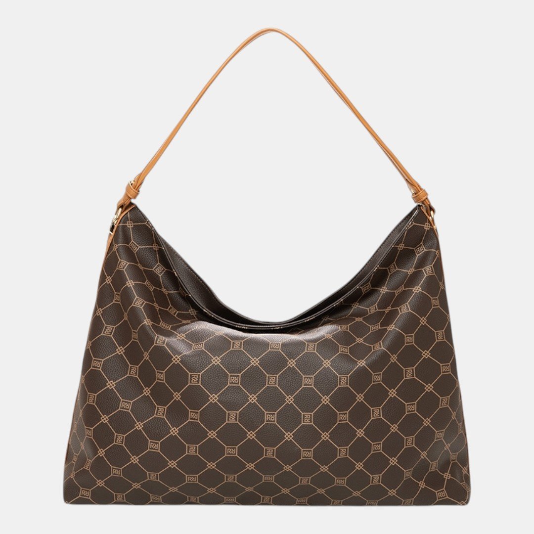 Bolsa Rafitthy Hobo Soft Glam Monograma Marrom Marrom 4