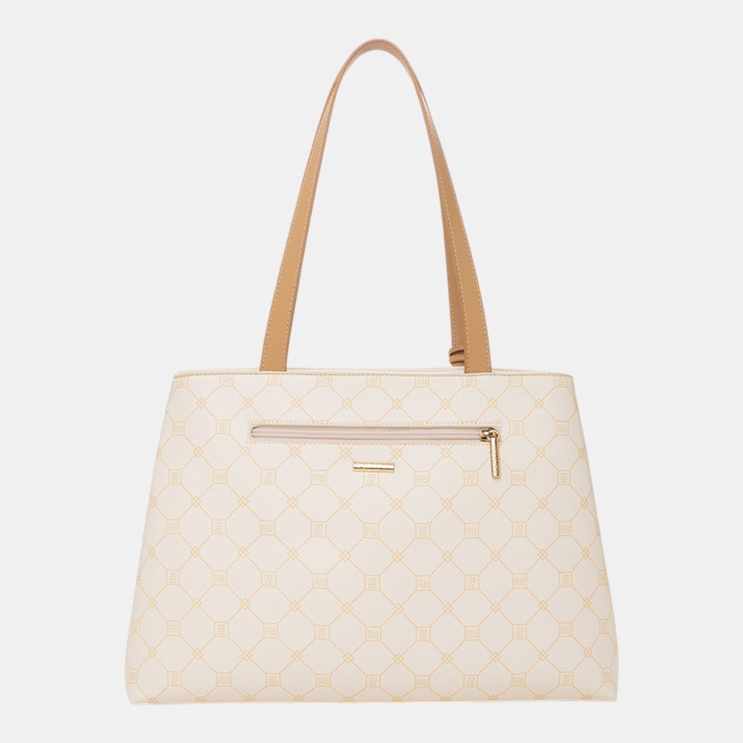 Bolsa Rafitthy Tote Signature Charm Monograma Off White Branco 3