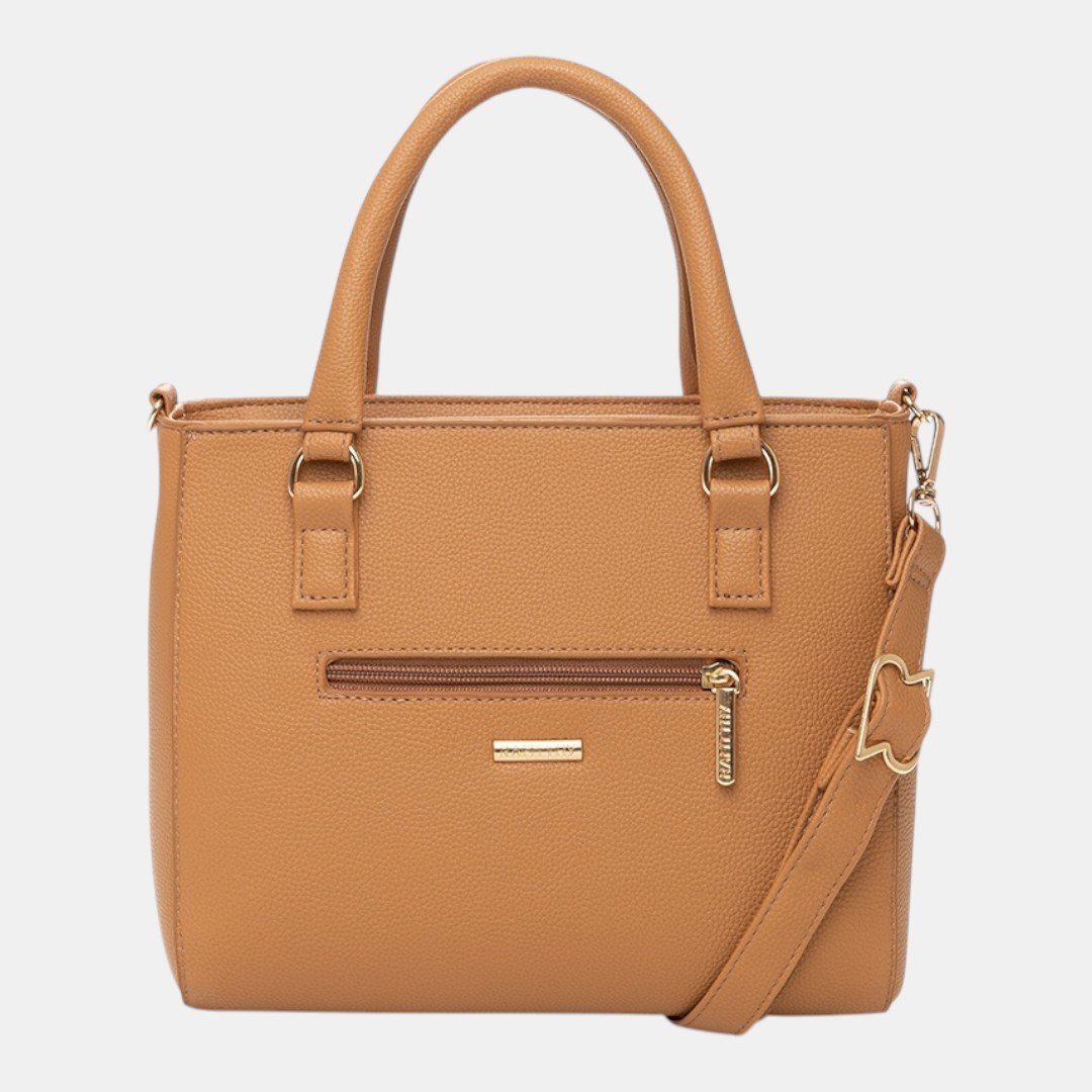 Bolsa Rafitthy Satchel Modern Class Caramelo Bege 4