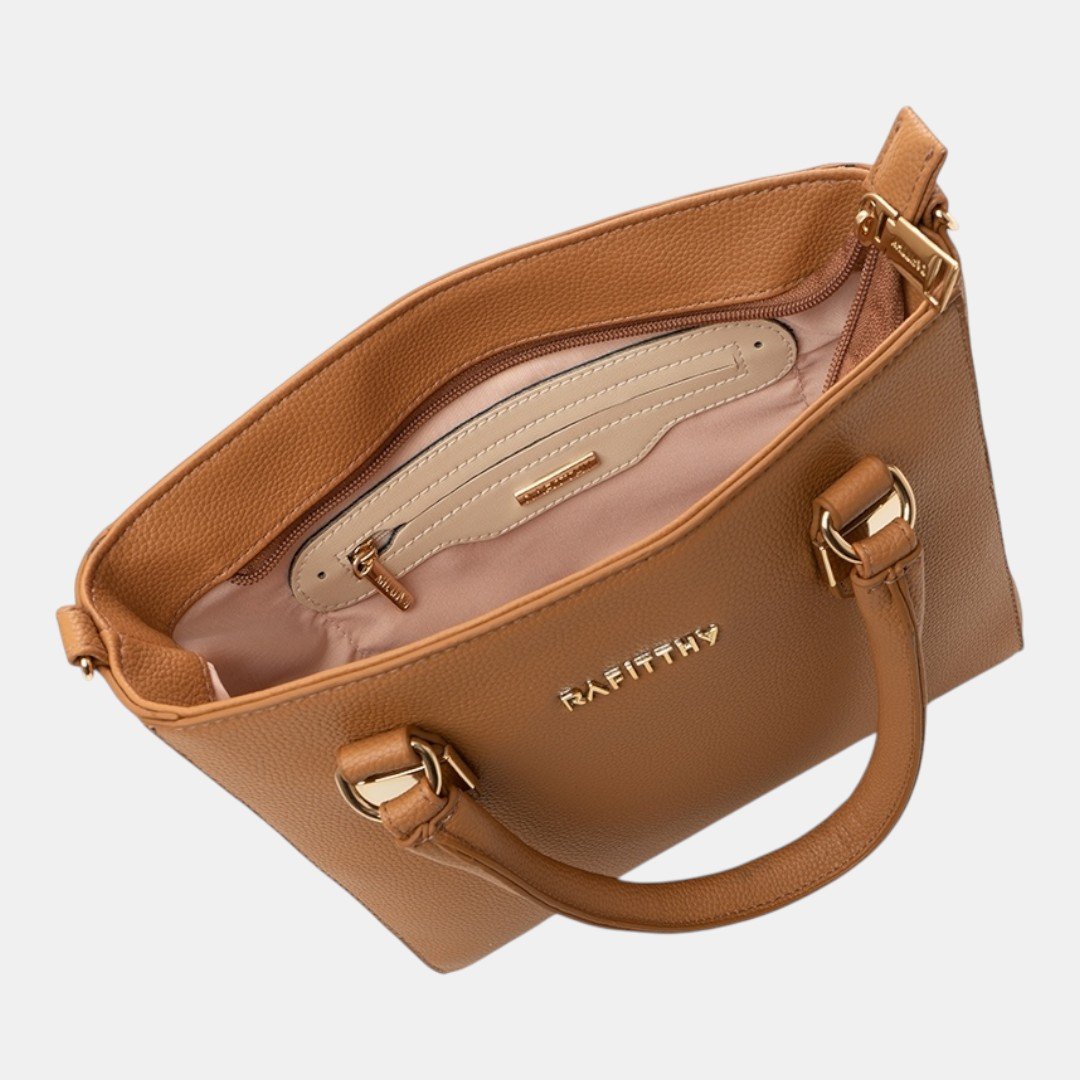Bolsa Rafitthy Satchel Modern Class Caramelo Bege 5