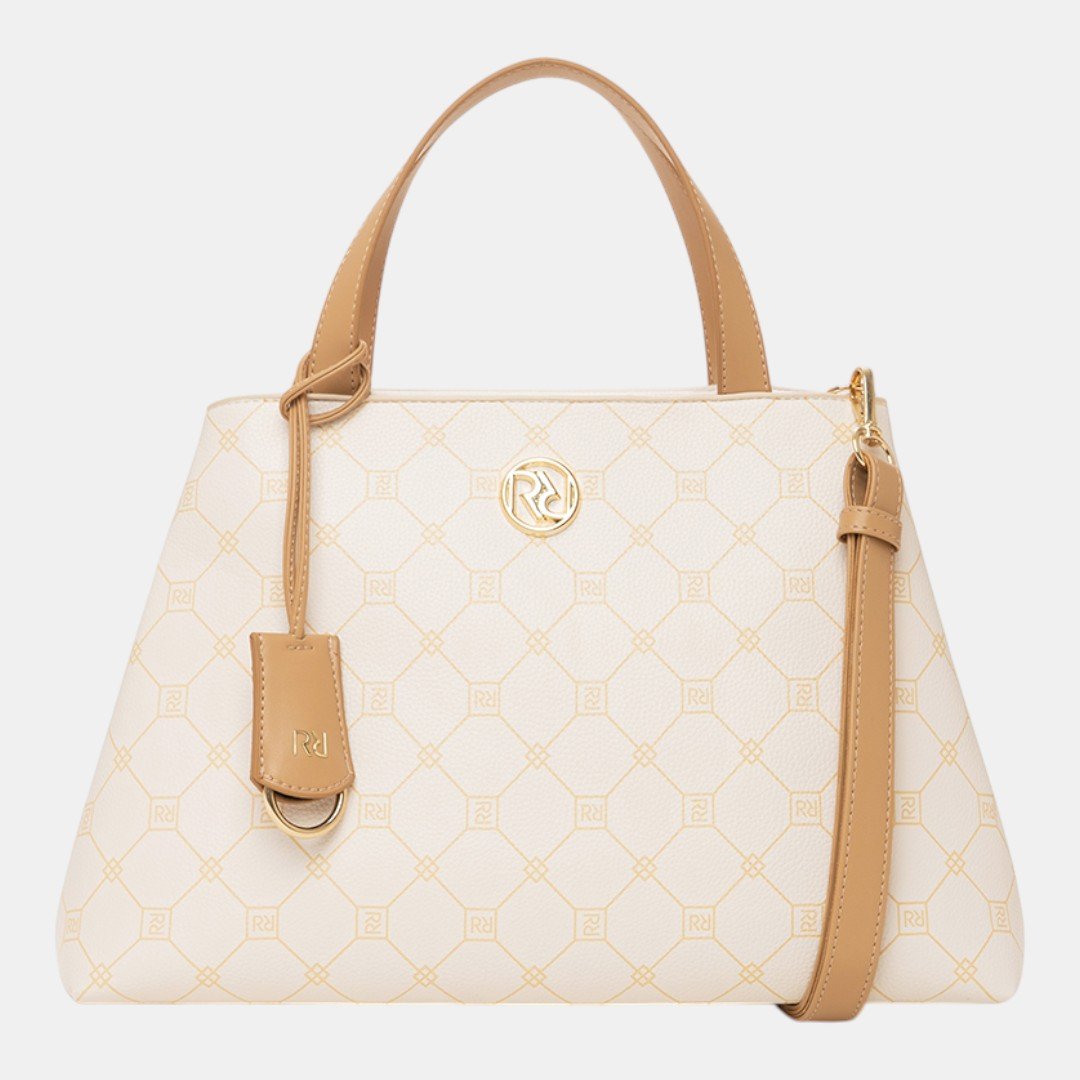 Bolsa Rafitthy Satchel Signature Duo Monograma Off White