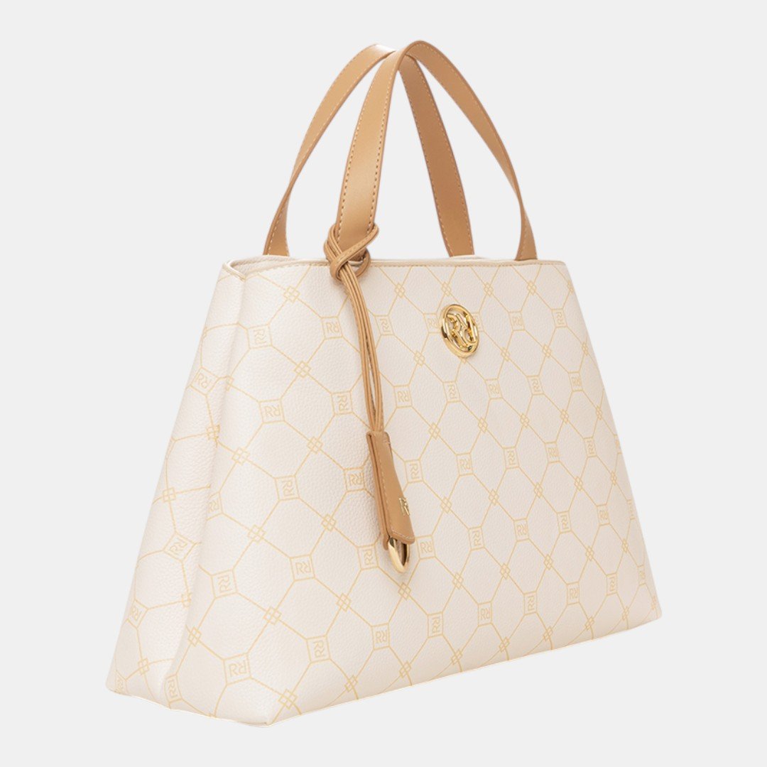 Bolsa Rafitthy Satchel Signature Duo Monograma Off White Branco 2