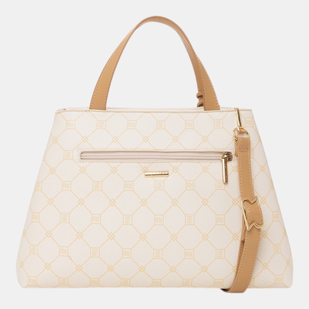Bolsa Rafitthy Satchel Signature Duo Monograma Off White Branco 3