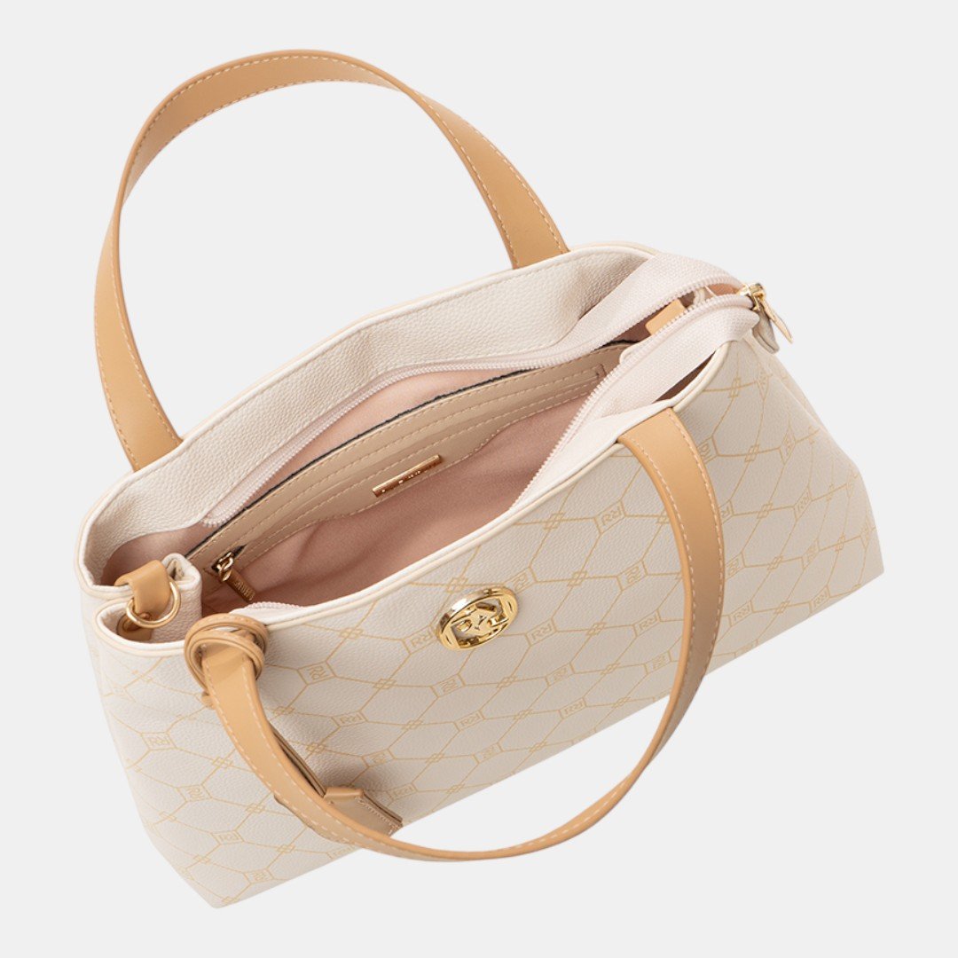 Bolsa Rafitthy Satchel Signature Duo Monograma Off White Branco 4