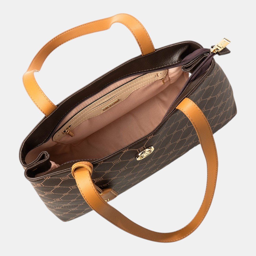 Bolsa Rafitthy Tote Signature Charm Monograma Marrom Marrom 4