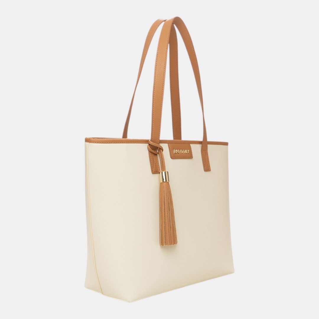 Bolsa Rafitthy Tote Tassel Essential Off com Caramelo Bege 5