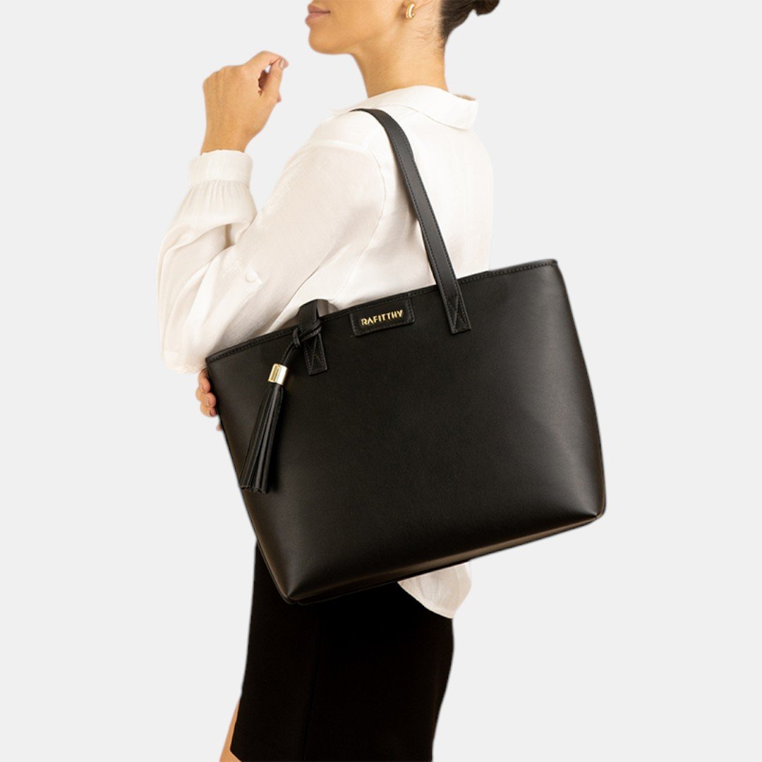 Bolsa Rafitthy Tote Tassel Essential Preta Preto 2