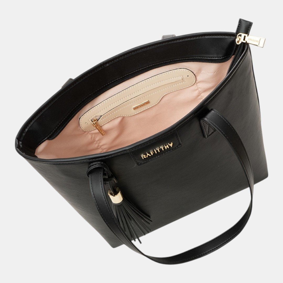Bolsa Rafitthy Tote Tassel Essential Preta Preto 5