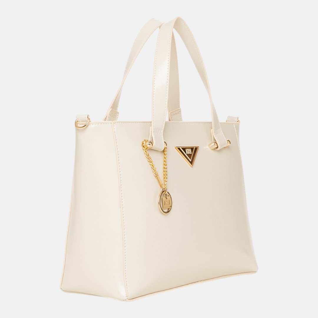 Bolsa Rafitthy Satchel Icon Charm Areia Bege 3
