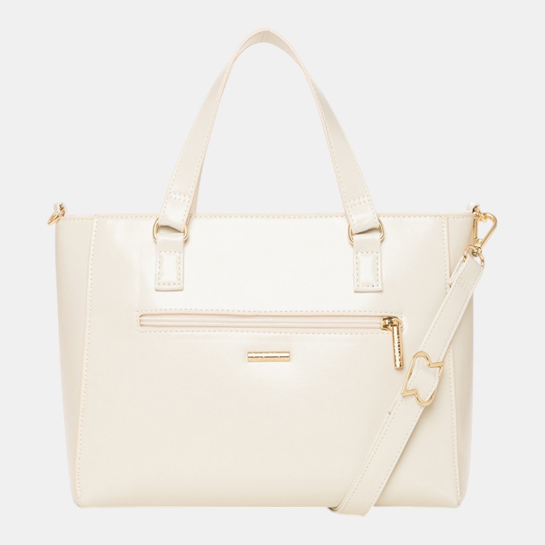 Bolsa Rafitthy Satchel Icon Charm Areia Bege 4