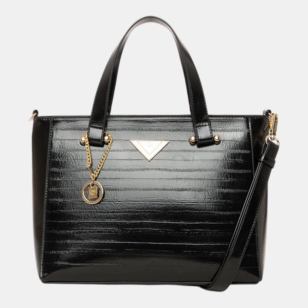 Bolsa Rafitthy Satchel Icon Charm Preta