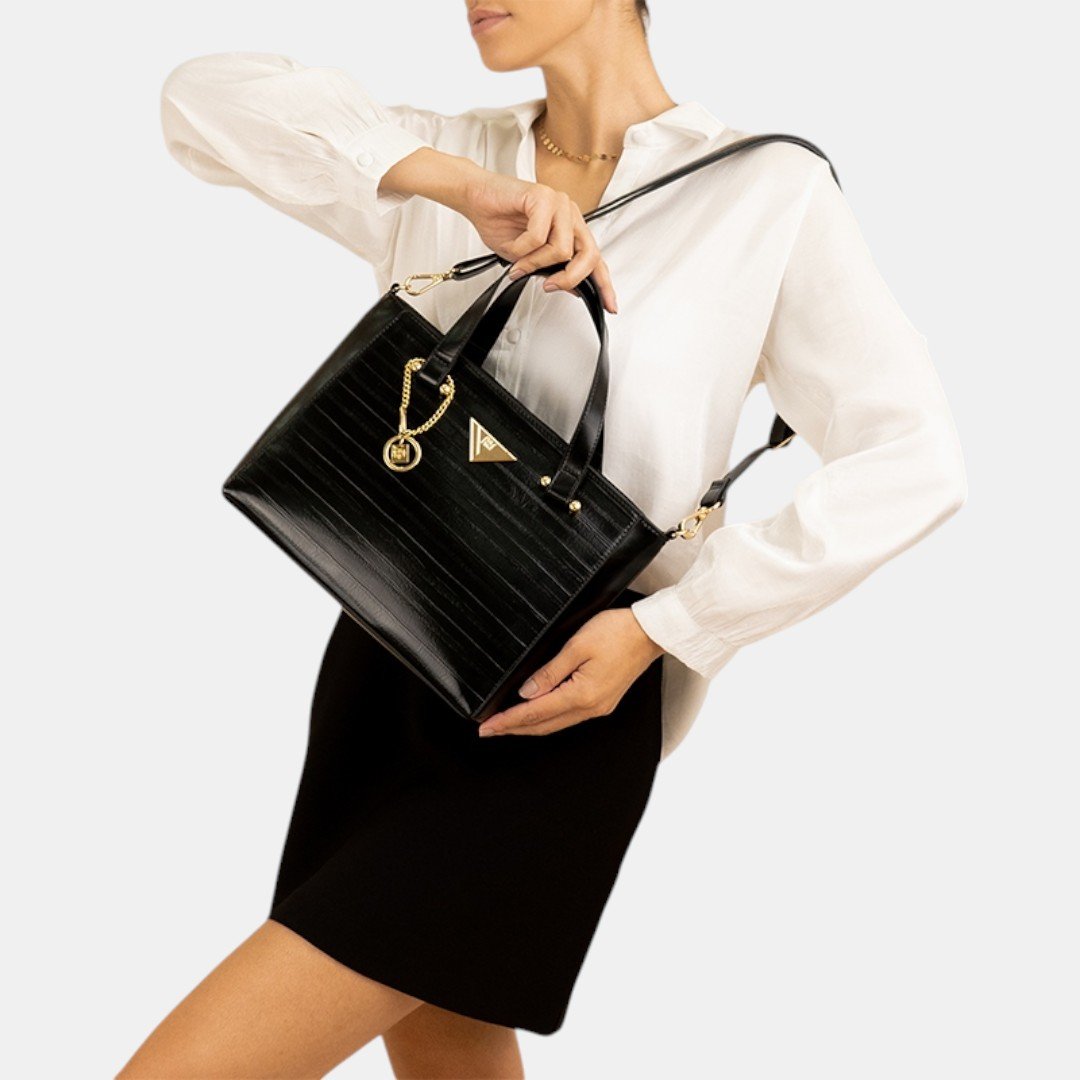 Bolsa Rafitthy Satchel Icon Charm Preta Preto 2