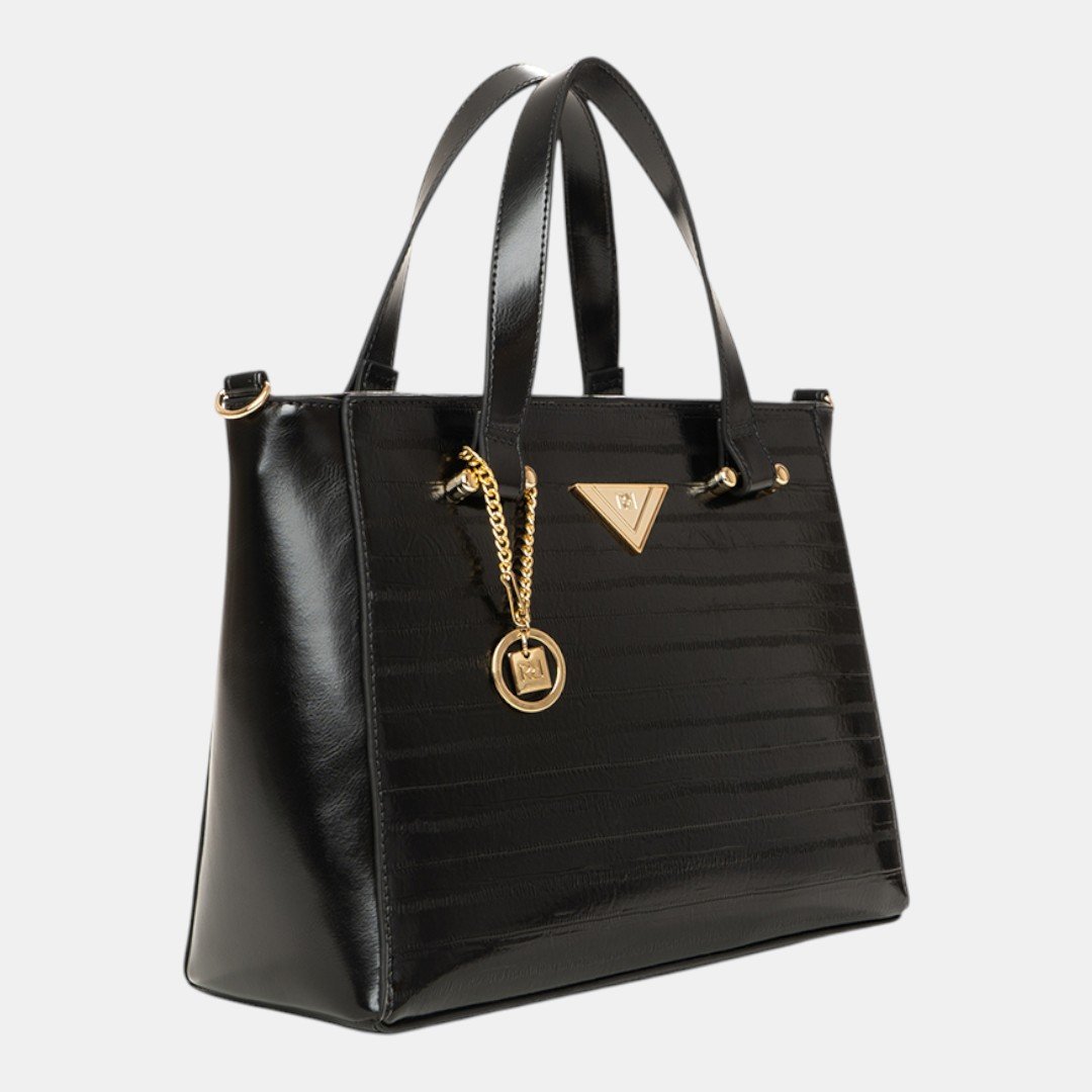Bolsa Rafitthy Satchel Icon Charm Preta Preto 3