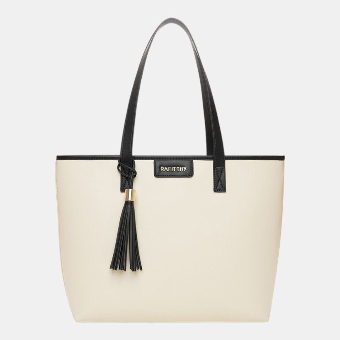 Bolsa Rafitthy Tote Tassel Essential Off com Preto