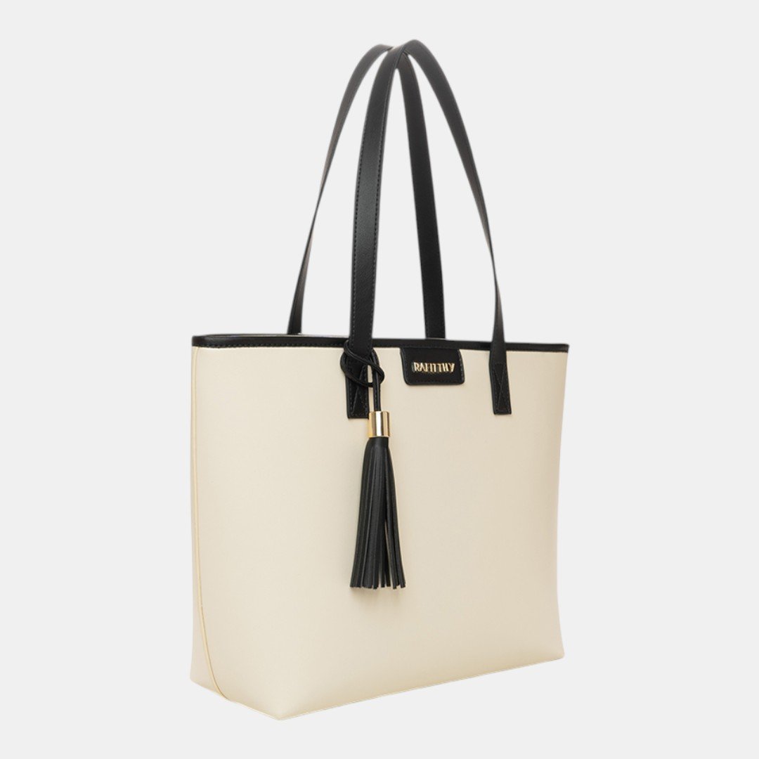 Bolsa Rafitthy Tote Tassel Essential Off com Preto Preto 3