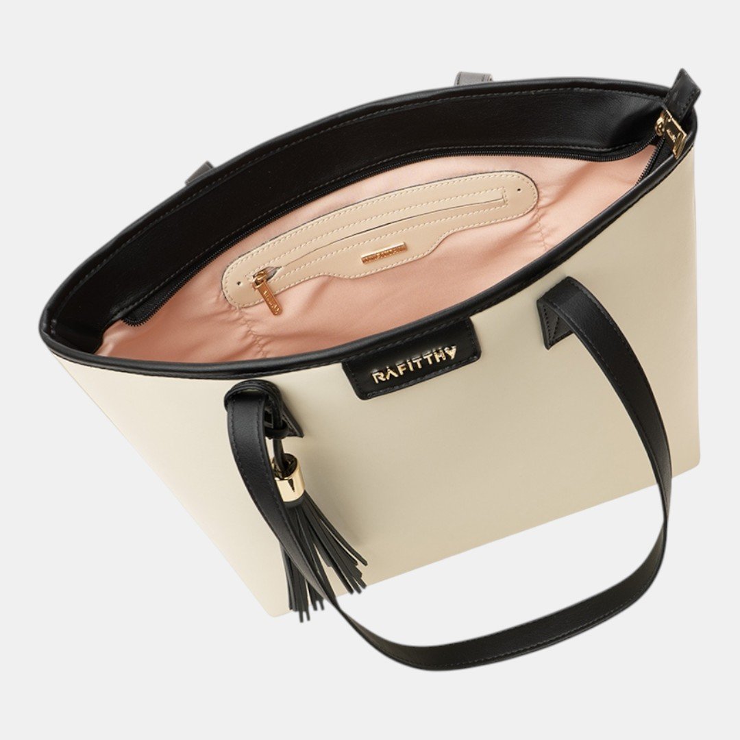 Bolsa Rafitthy Tote Tassel Essential Off com Preto Preto 5